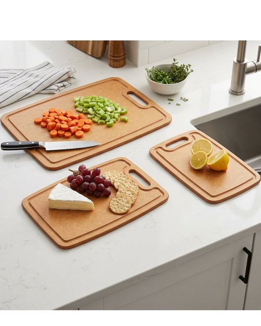 Dailyso Kitchen Cutting Board Set Maple Tone 3 Pack