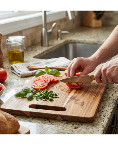 Dailyso Acacia Wood Cutting Board Handle 17 x 12 in