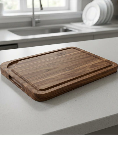 Dailyso Edgechannel Acacia Cutting Board 16 x 11 in Walnut Brown - Lifestyle view