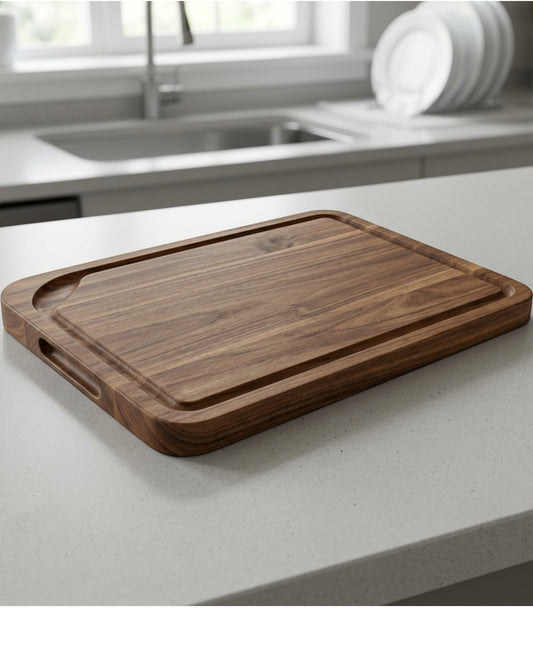 Dailyso Edgechannel Acacia Cutting Board 16 x 11 in Walnut Brown - Lifestyle view