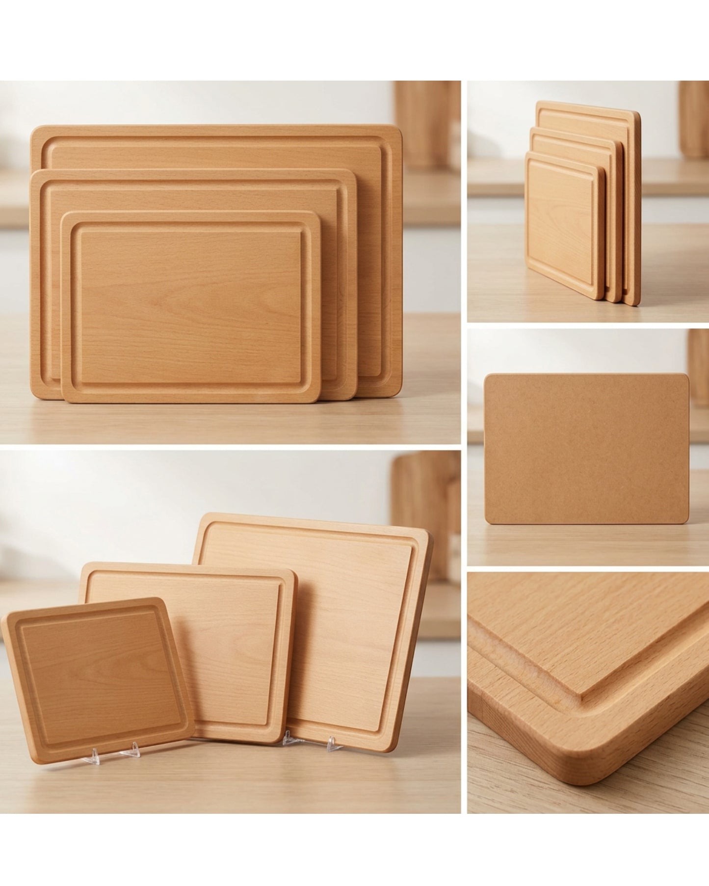 Dailyso Kitchen Cutting Board Set Maple Tone 3 Pack