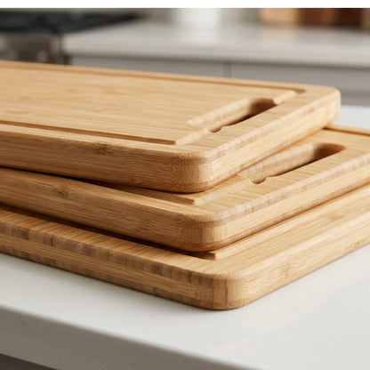 Dailyso Nestgrain Bamboo Cutting Board Set Natural 3 Piece - Detail view